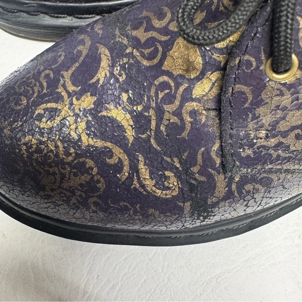 Dr. Martens RARE 1461 Baroque Crystal Suede Oxfords in Purple / Gold, Size 6